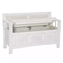 White and Beige Carlton Storage Bench