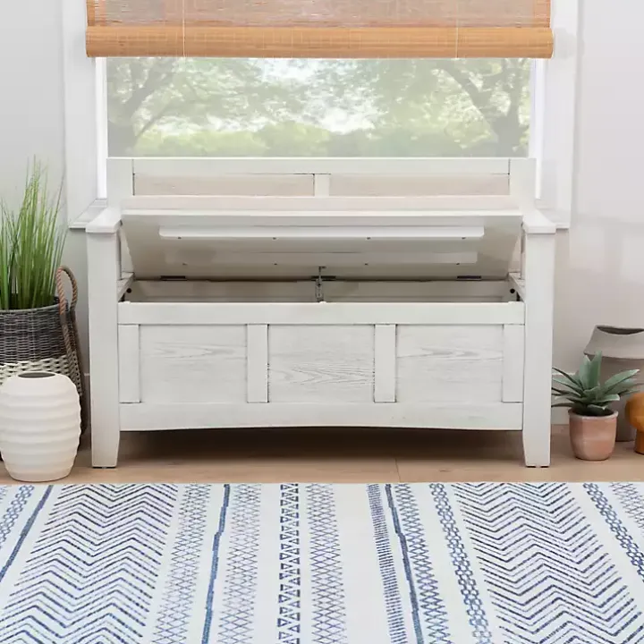 White and Beige Carlton Storage Bench