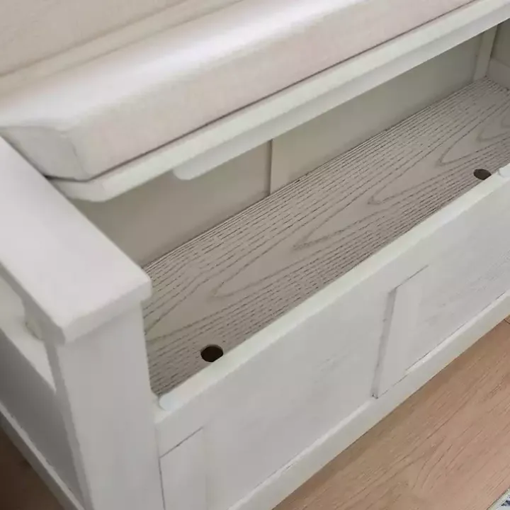 White and Beige Carlton Storage Bench