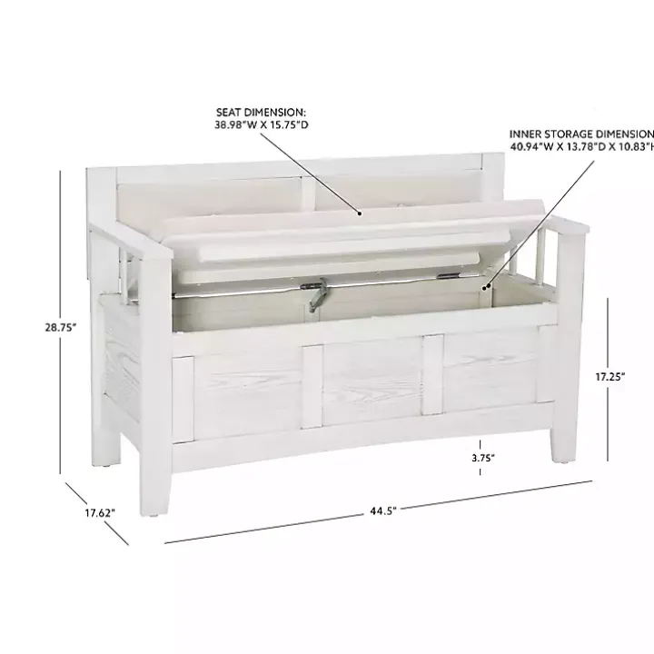 White and Beige Carlton Storage Bench