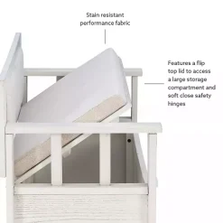White and Beige Carlton Storage Bench