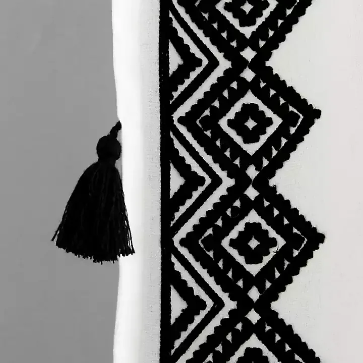 White and Black Diamond Curtain Panel, 84 in.