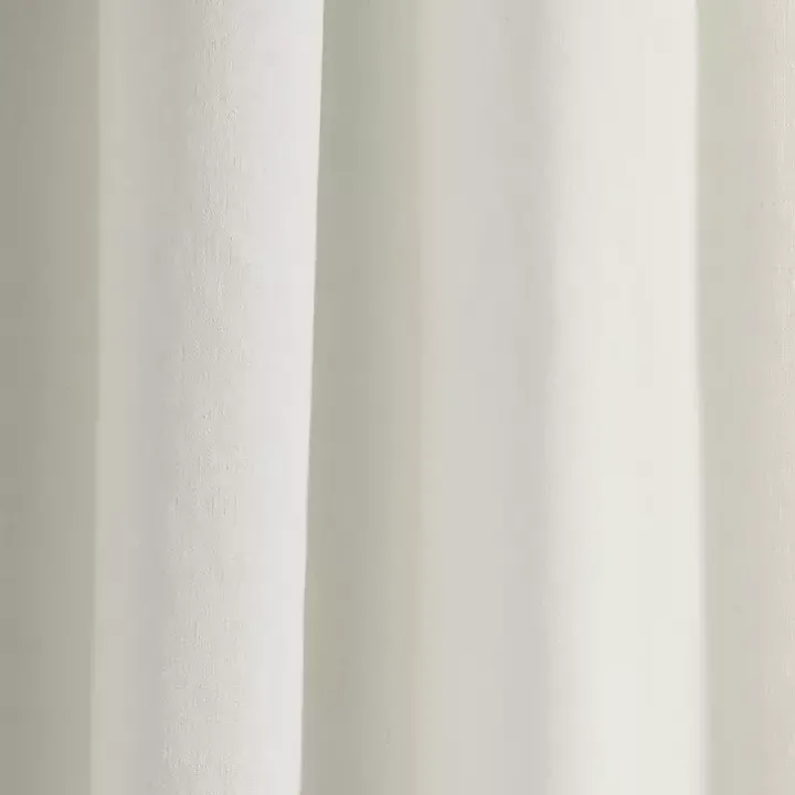 White and Black Embroidered Curtain Panel, 84 in.