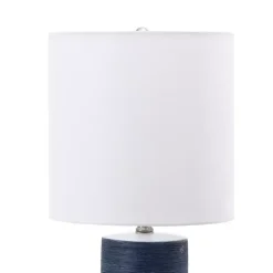 White and Blue Large Stripe Table Lamp