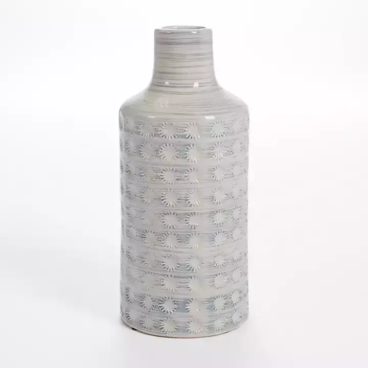 White and Blue Starburst Porcelain Vase