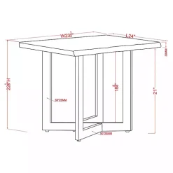 White and Dark Oak Wood Live Edge Accent Table