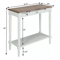 White and Natural Davis Console Table