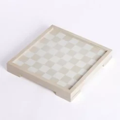 White and Tan Checkers Game Set