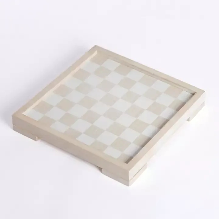 White and Tan Checkers Game Set