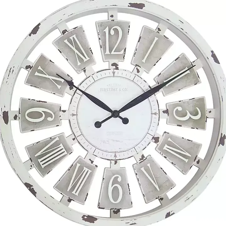 White Antique Plaques Wall Clock