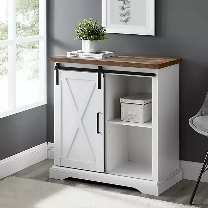 White Barn Door Cabinet