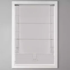 White Basketweave Cordless Roman Shade, 27 in.