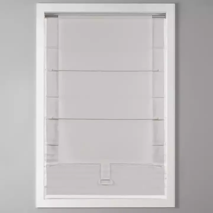 White Basketweave Cordless Roman Shade, 33 in.