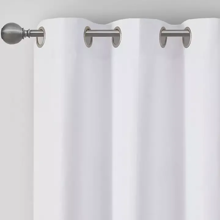 White Basketweave Curtain Panel Set, 84 in