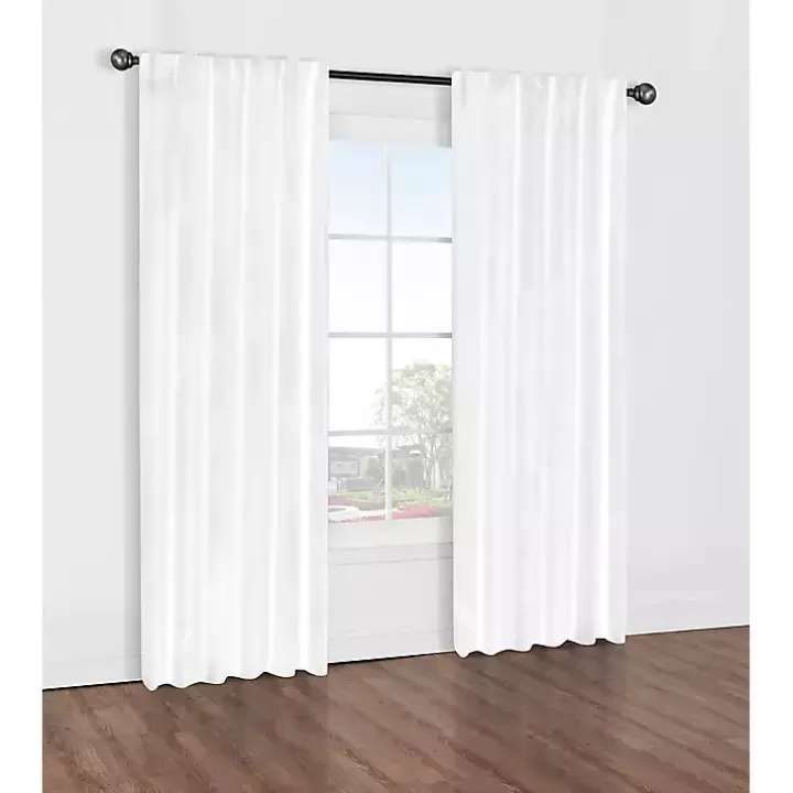 White Baxter Blackout Curtain Panel, 95 in.