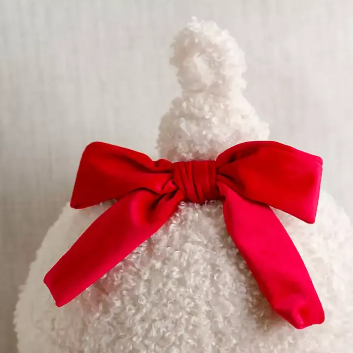 White Boucle Bell Shaped Pillow