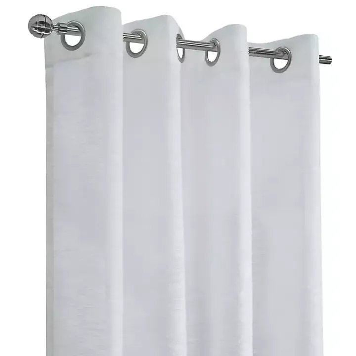 White Boucle Sheer Single Curtain Panel, 108 in.