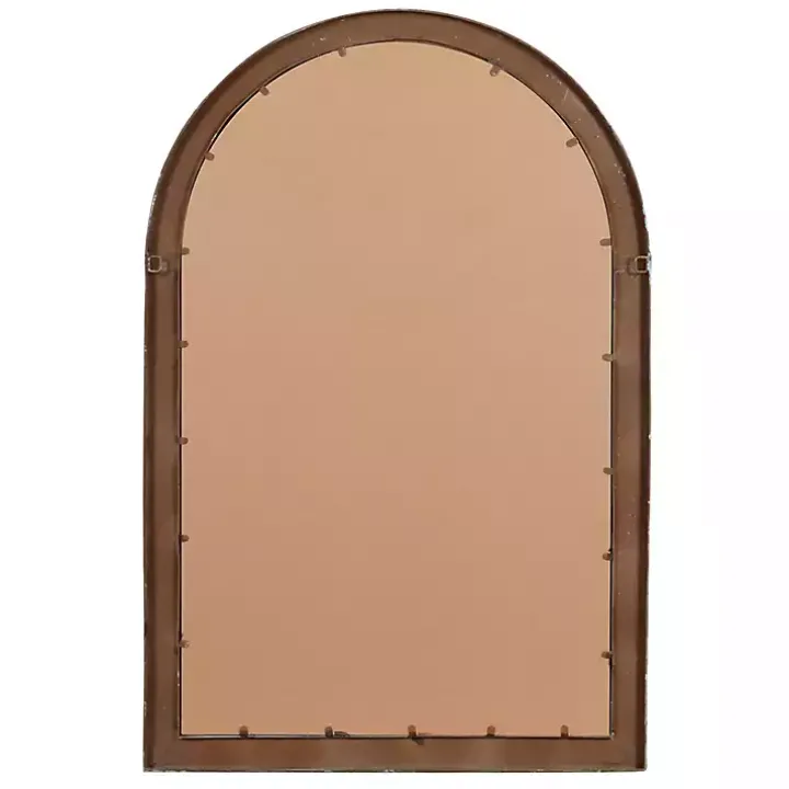 White Brown Rustic Window Iron Frame Wall Mirror