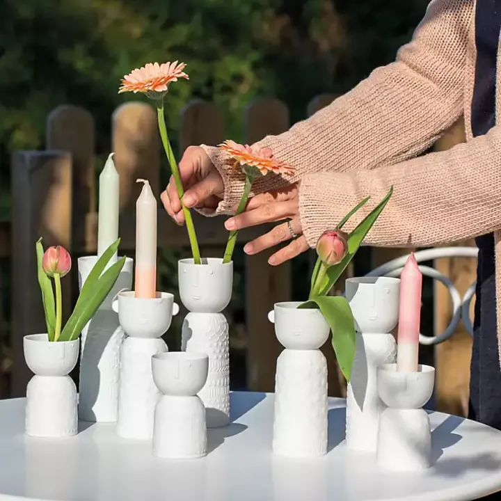 White Ceramic Form Luna Vase