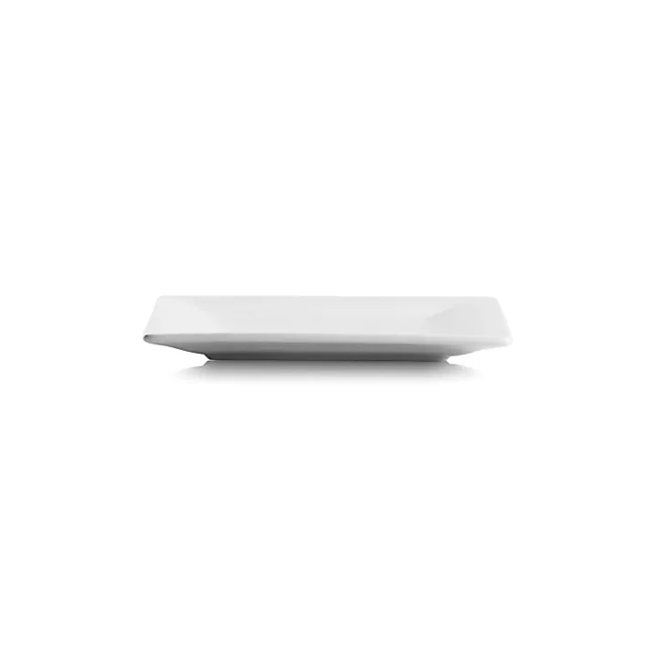 White Ceramic Square Appetizer Plates, Set of 6