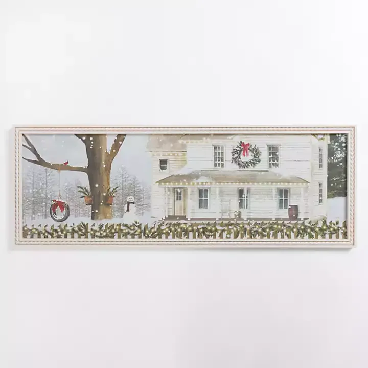White Christmas Farmhouse Framed Art Print