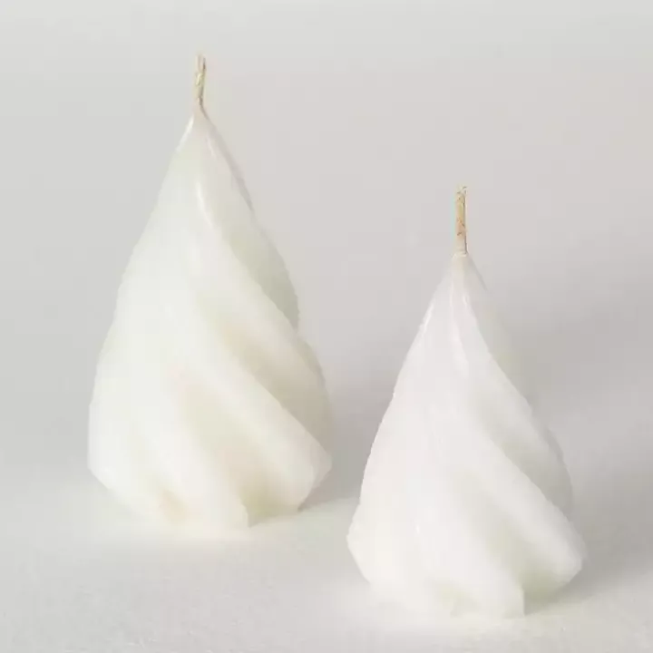 White Christmas Tree Kitira Candles, Set of 2