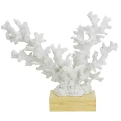 White Coral Statue on Base, 11 in.
