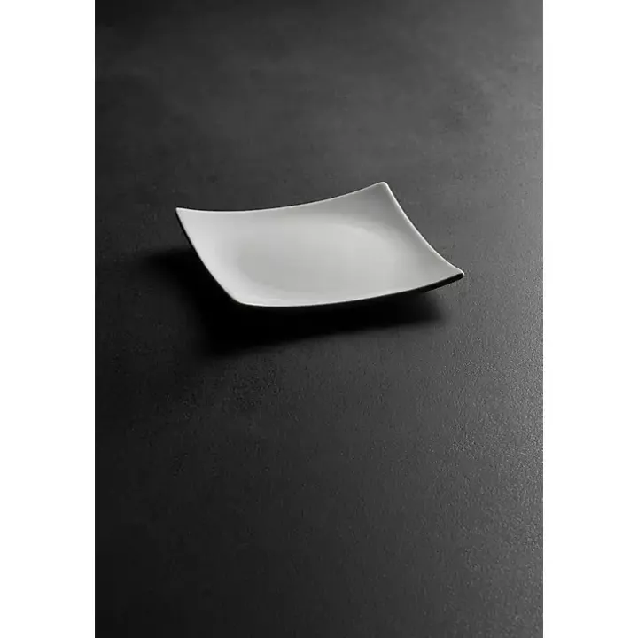 White Coupe Square Appetizer Plates, Set of 6