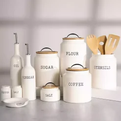 White Debossed Salt and Pepper Shaker Set