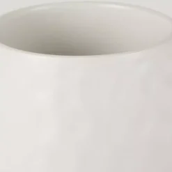 White Dimpled Bamboo Canisters, Set of 2