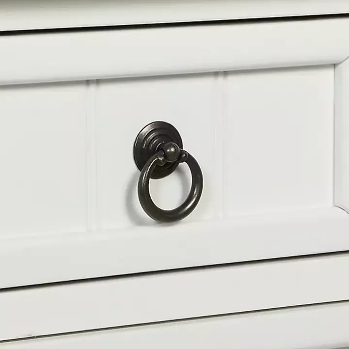 White 3-Drawer Turned Legs Accent Table