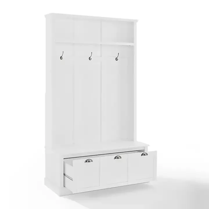 White Ellison Hall Tree with Storage Bench