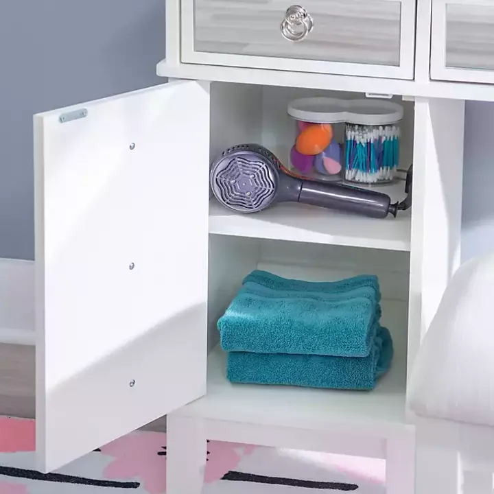White Eva Mirrored 2-pc. Vanity Set