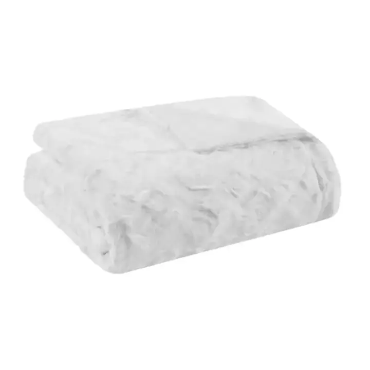 White Faux Fur Oversized Throw