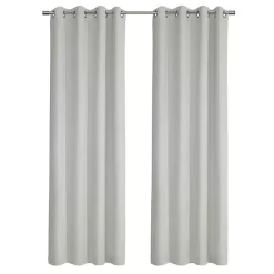 White Faux Suede Blackout Curtain Panel, 95 in.