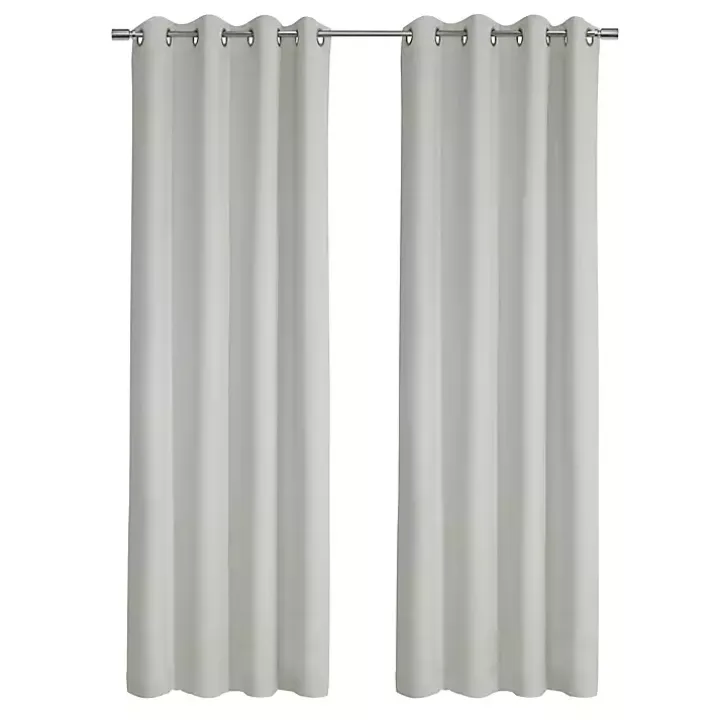 White Faux Suede Blackout Curtain Panel, 95 in.