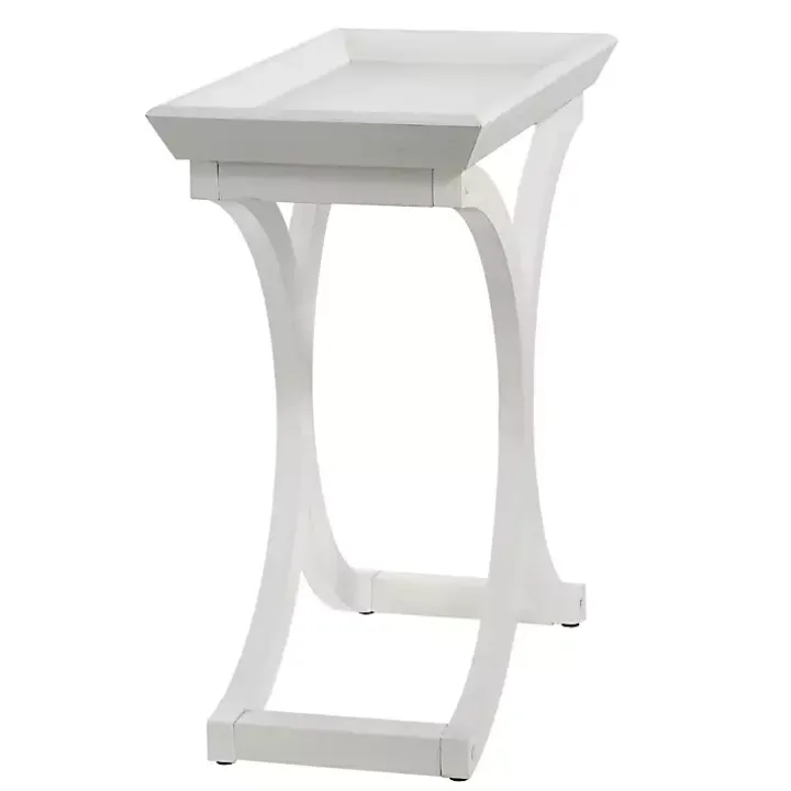 White Fir Wood Curved Tray C-Table