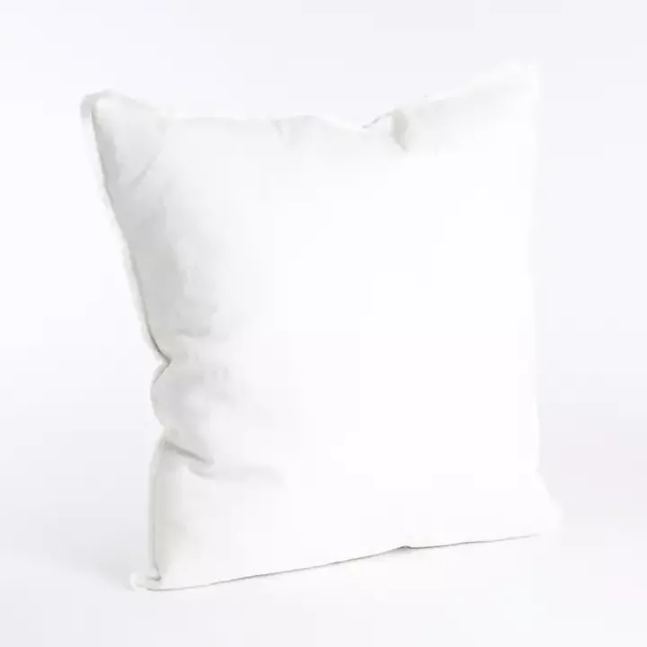 White Fringed Edge Pillow
