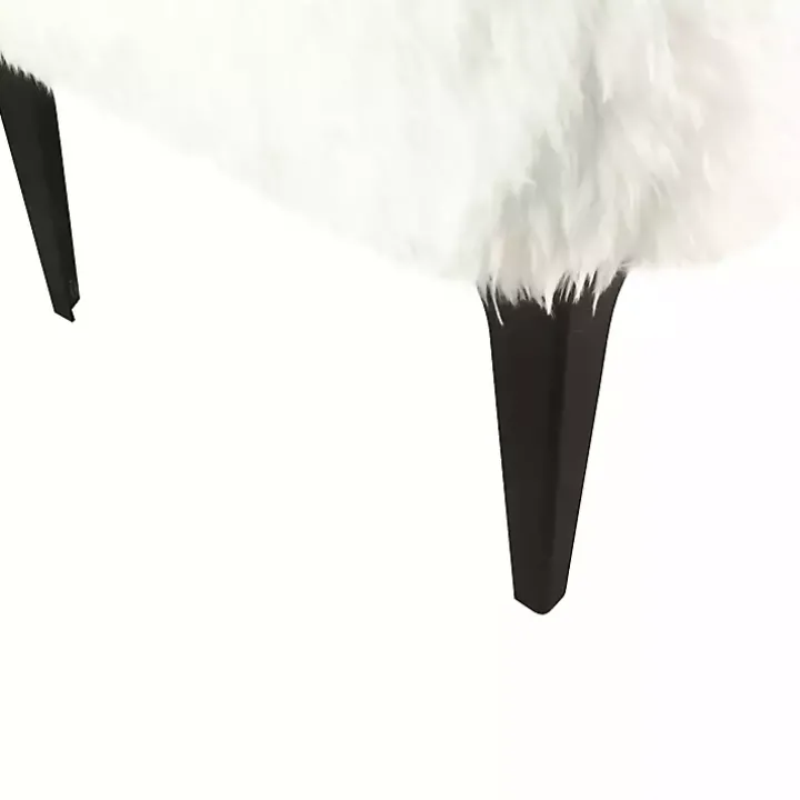 White Fur Storage Bench