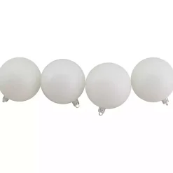 White Glitter Shatterproof Ornaments, Set of 60