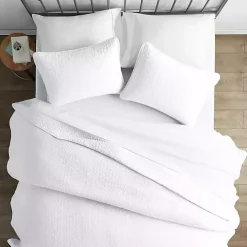 White Herringbone Quilted 2-pc. Twin Coverlet Set