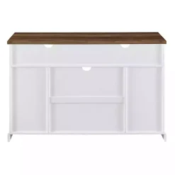 White Highboy Sliding Barn Door Media Cabinet