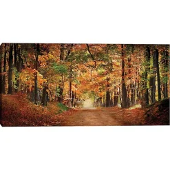 White Horse In Autumn Canvas Art Print