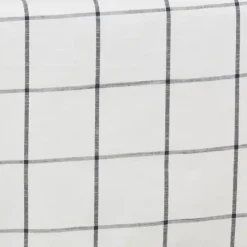 White Large Plaid Long Table Runner, 72 in.