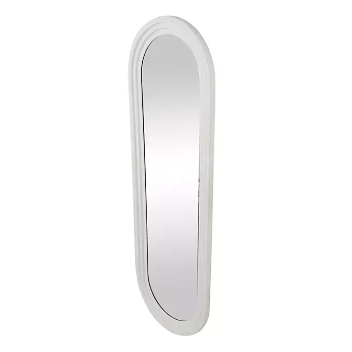 White Layered Frame Oblong Wall Mirror