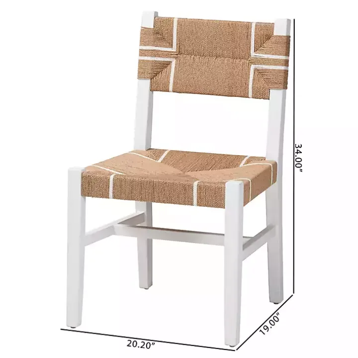 White Mahogany Woven Talli Dining Chair