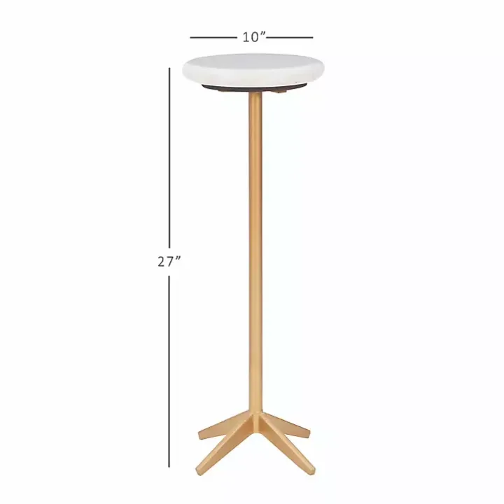 White Marble and Gold Base Cocktail Table