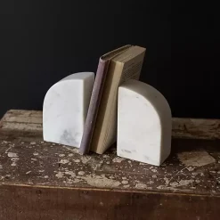 White Marble Arch Bookends, Set of 2