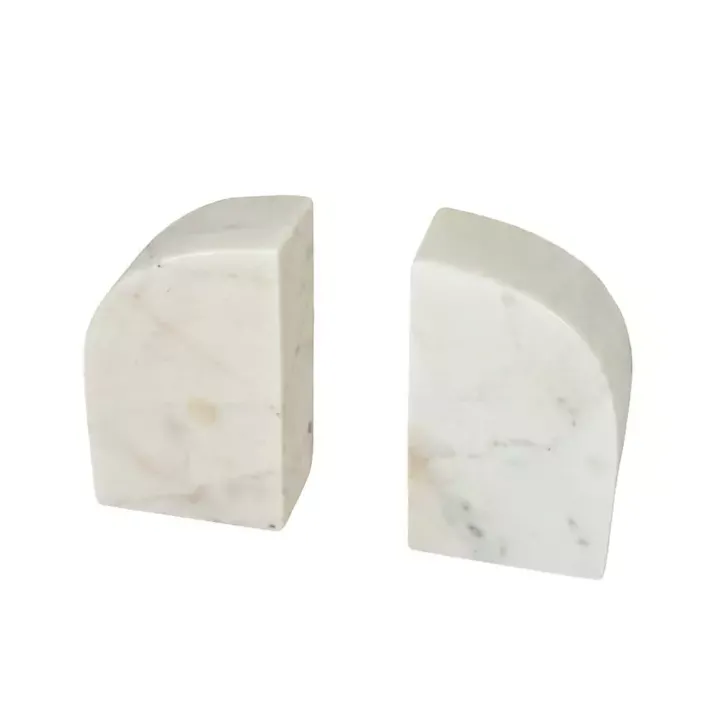 White Marble Arch Bookends, Set of 2