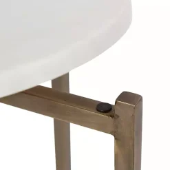 White Marble Gold Accent Table